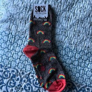 Sock It To Me Women's Crew, Glitter Over the Rainbow, NWT
